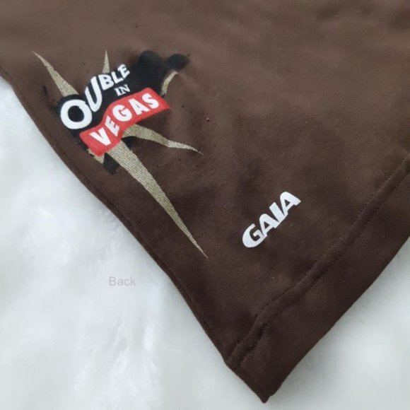 GALA Teens Women Tee Top 100% Cotton Brown Round Neck L-Sleeve White Pink Print - Picture 10 of 13